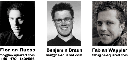 Contact information for Florian Ruess, Benjamin Braun and Fabian Wappler